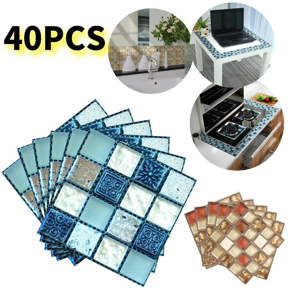 Home Improvement Background - Mosaic Tile 3D Adhesive Wall Sticker
