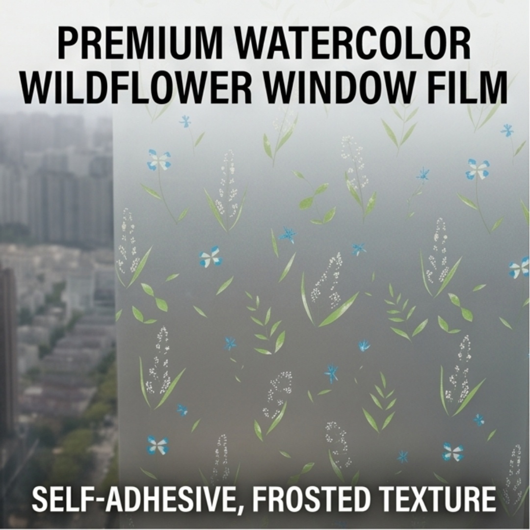 Self Adhesive Fresh Floral Lea - огляд і ціна Window Insulation Film