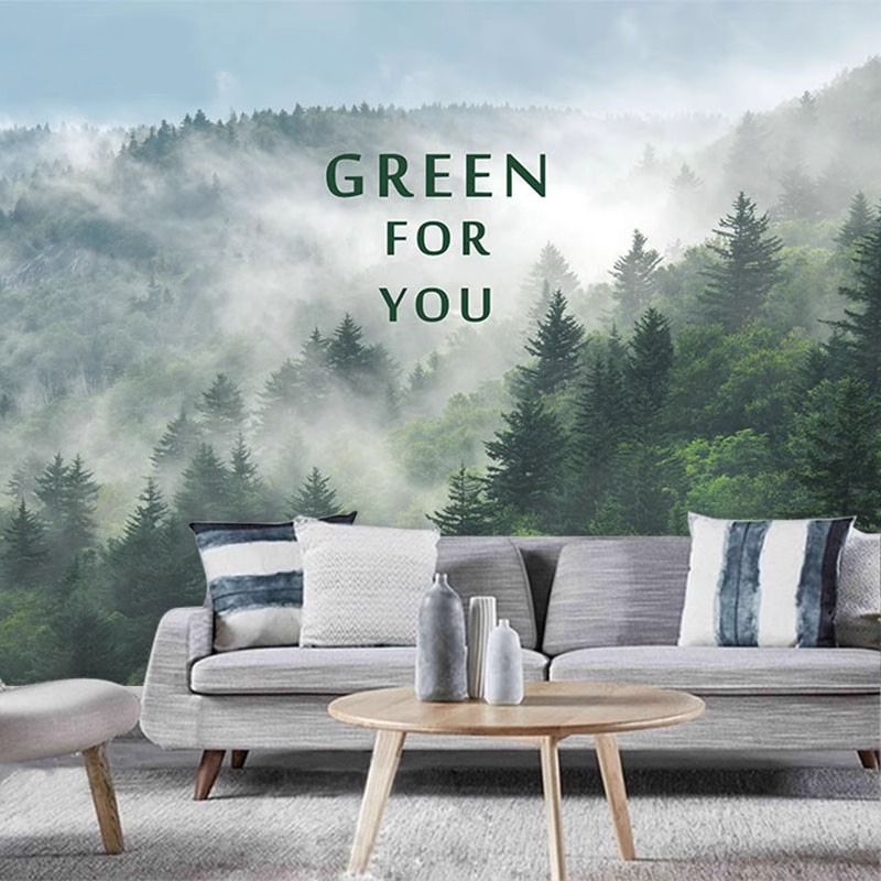 Custom Mural Misty Forest Wall - огляд і ціна Home Improvement Background