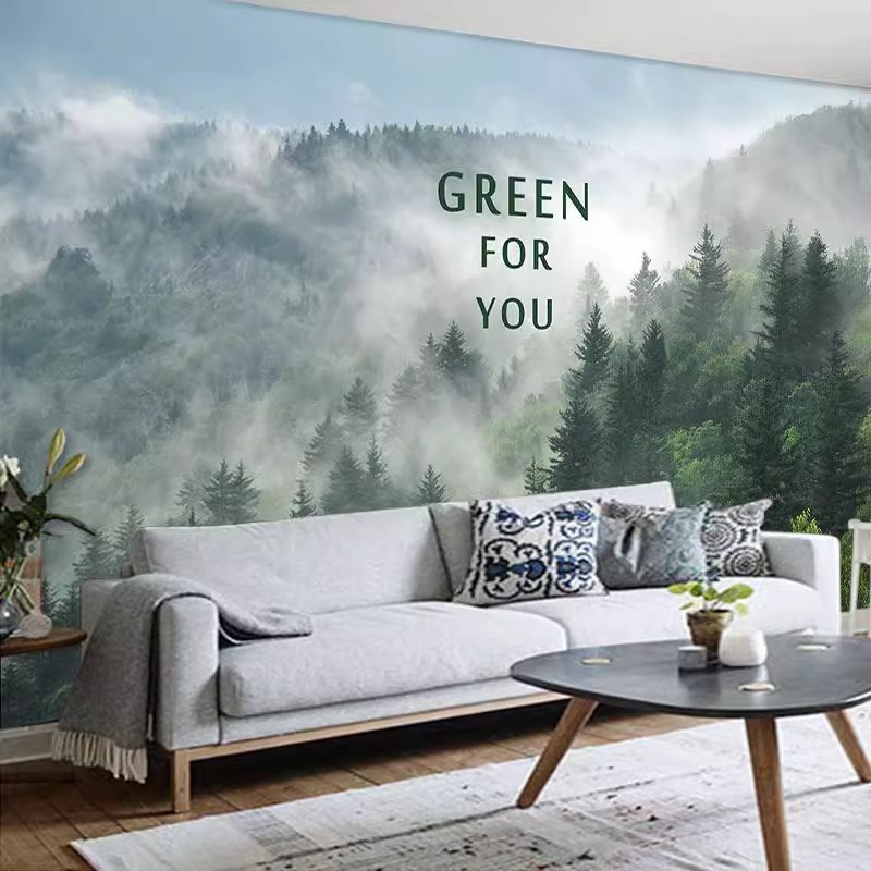 Custom Mural Misty Forest Wall - огляд і ціна Home Improvement Background