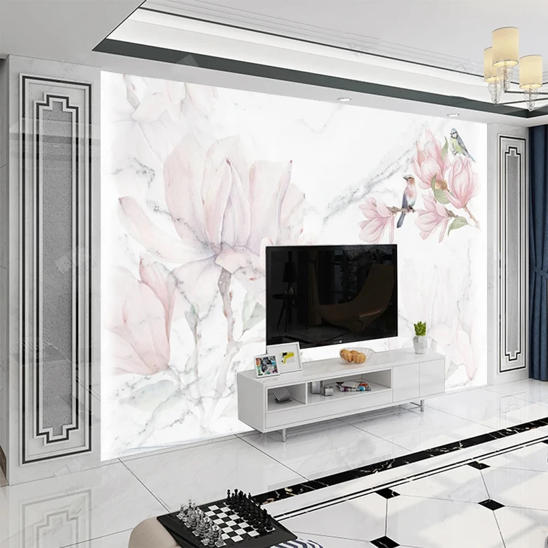 Custom 3D Mural Pink Flowers B - огляд і ціна Home Improvement Background
