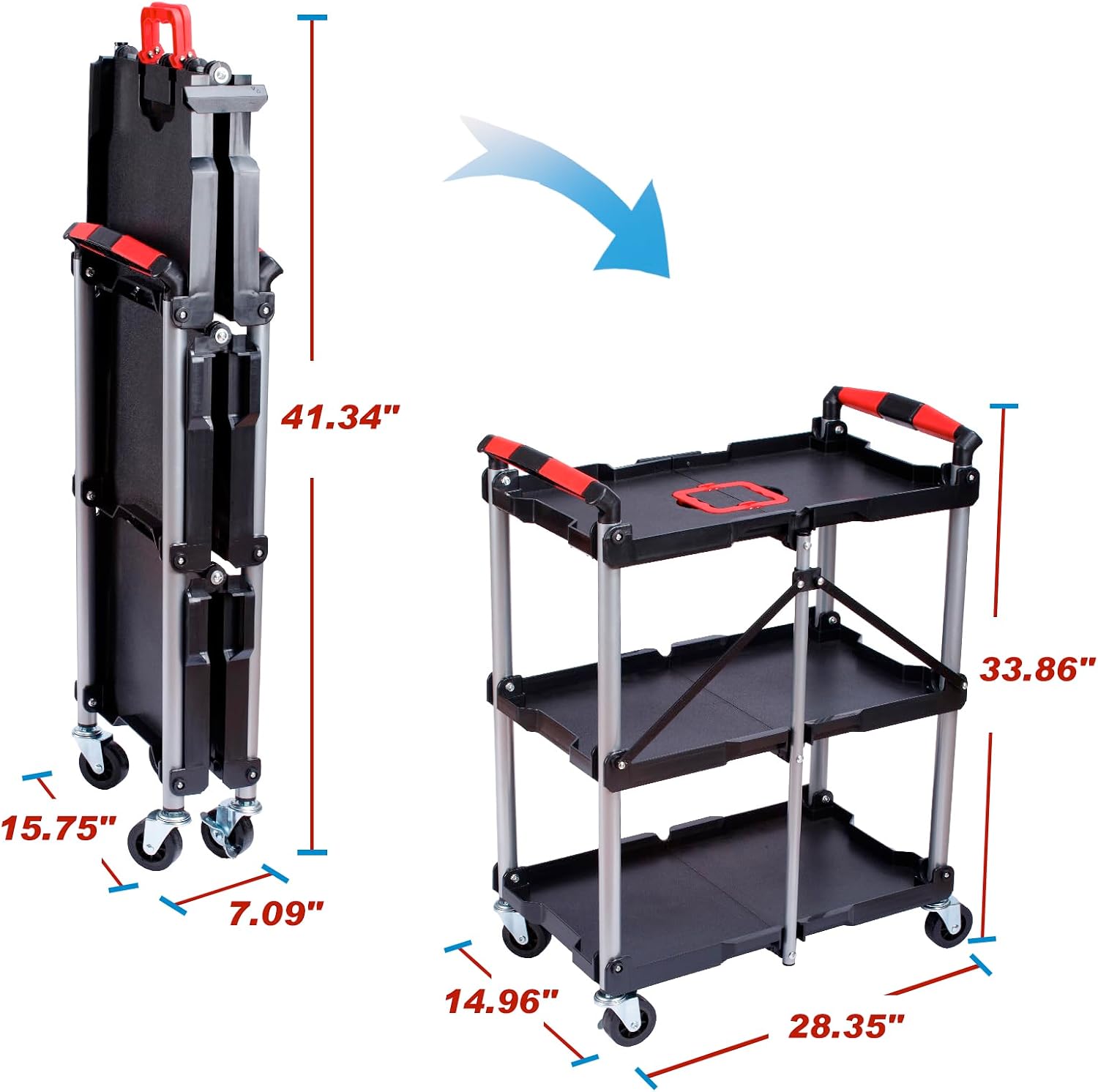 3-Shelf Foldable Rolling Utili - огляд і ціна Home Improvement House